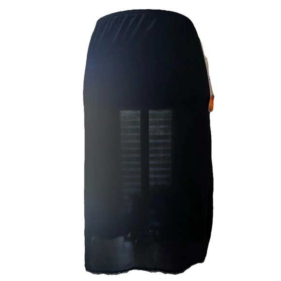 Vintage Wonder Maid Black Half Slip Skirt Lace Trim Side Slit M NWT Y2K Party - Picture 5 of 10